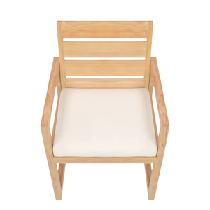 High Quality Teak Wood <b>Dining</b> <b>Armchair</b> With Soft Cushion Modern Contemporary Relaxing <b>Armchairs</b> Restaurant Indoor Outdoor Use - Product Image 2