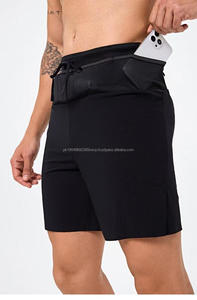 Pantalones cortos para correr tejidos sin costuras para hombre, pantalones cortos de gimnasio transpirables ligeros de nailon, pantalones cortos activos con logotipo personalizado - Product Image 4