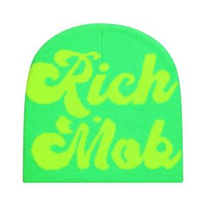 Bonnet tricoté unisexe OEM personnalisé de haute qualité 100 % acrylique, uni, décontracté, avec lettres teintées, étiquette tissée et broderie, pour l'hiver, le ski et la pêche - Product Image 1