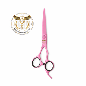 Ciseaux de coiffure professionnels roses en acier inoxydable de haute qualité, avec étui en cuir - Product Image 2