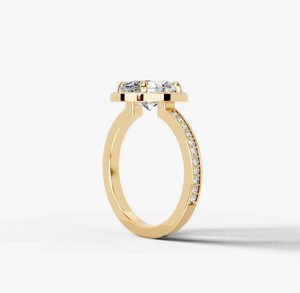 Oval Cut Moissanite 925 Sterling <b>Silver</b> Yellow Gold Plated Elegant <b>Solitaire</b> Engagement <b>Ring</b> Classic Bridal Wedding Party - Product Image 2