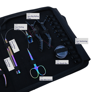 Customizable Rainbow Hair Extension tools Accessories <b>Set</b> featuring 7 Inch Hair Extension Pliers Tape In Plier Styling Clips - Product Image 4