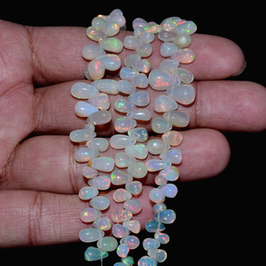 Ópalo de Etiopía Welo, 4x6mm-6x9mm, forma de lágrima suave, cuentas briolette, ópalo de fuego etíope natural, cuentas sueltas para joyería. - Product Image 2