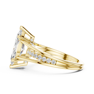 Bague de fiançailles en or jaune de luxe avec moissanite taille princesse pour femme, bijoux de mariage élégants, sur mesure - Product Image 2