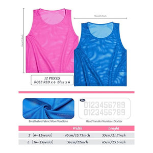 Maillots d'entraînement respirants en nylon maillé pour jeunes et adultes, idéaux pour le basketball, le football et le soccer - Product Image 2