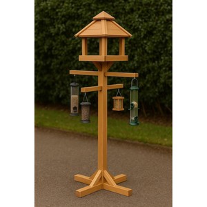 Comedero para Pájaros Aqdus Saleem Hecho a Mano en Madera de Sheesham Marrón Rústico, Diseño Tradicional Ecológico para Mesa, 25x20x15 cm - Product Image 2
