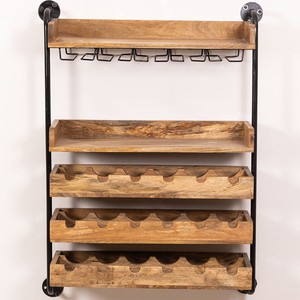 Vandana Amber Aspect Wall-mounted <b>wine</b> <b>rack</b> for 18 bottles in wood Wenni Style - Product Image 1