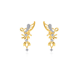 Pendientes de Diamantes con Corte de Corazón Doting Glamour, Oro Amarillo, para Mujer, Uso Diario Romántico, Color Blanco Natural G - Product Image 1