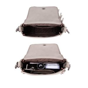 Pochette à bandoulière en cuir de vachette naturel vintage, motif floral, décoration à franges, fermeture éclair, haute qualité - Product Image 3