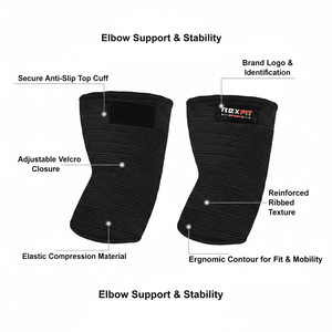 Rexfit Sport - Mangas de Soporte Profesionales para Codos de 5 mm para Levantamiento de Pesas, Powerlifting y Cross Training - Product Image 5