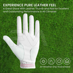 Guantes de golf ajustables de cuero genuino, diseña tu propio producto, guantes de golf con protección UV para hombre - Product Image 5