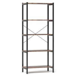 Libreria Industriale a 5 Ripiani con Struttura in Metallo, Scaffale Espositivo e Contenitore - Product Image 6
