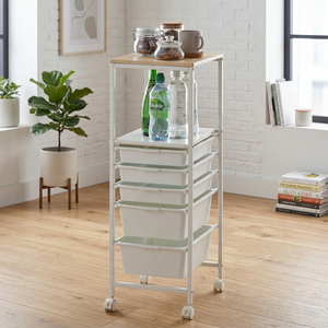 Modern Home <b>Storage</b> Furniture 5 Tier Metal <b>Storage</b> <b>Drawer</b> 2 Shelf Office Household Living Room Bathroom Kitchen Powder Coated - Product Image 1