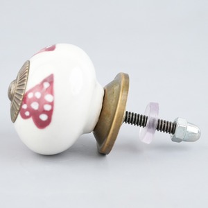 Handmade Top Quality <b>Ceramic</b> Red Flower <b>Drawer</b> <b>Knobs</b> Dresser Cabinet Pulls Kitchen Cupboard Door Handles Traditional Furniture - Product Image 4