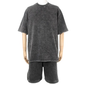 Chándal informal de lavado ácido de verano para hombre 2025, conjunto de 2 piezas de talla grande, camisetas de manga corta estampadas, pantalones cortos para otoño - Product Image 6
