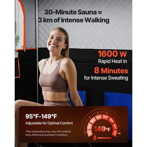 Sauna a Infrarossi Portatile per 2 Persone, Tenda Spa Domestica con 2 Sedie Pieghevoli, Tappetino Riscaldato, Telecomando, Sessione di 9-10 Minuti per Tutto il Corpo - Product Image 3