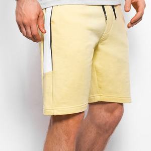 Shorts Bermuda en Coton Jaune Uni pour Homme avec Cordon de Serrage, Taille Mi-Haute Décontractée, Poches, Respirant, en Tissu Tricoté - Product Image 2