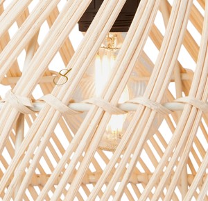 Wholesale Beige Rattan Lampshade Vintage <b>Wicker</b> Basket Pendant <b>Light</b> Fixture Nordic Style Hanging <b>Ceiling</b> Lamp Shade for Cafe - Product Image 4