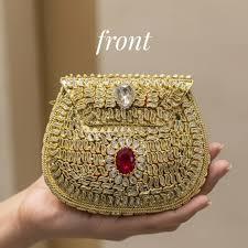 Bolso de Mano Estilo Vintage con Mosaico Kundan, Adornado con Gemas Brillantes y Detalles de Espejo, con Elegante Ornamentación Artesanal - Product Image 6