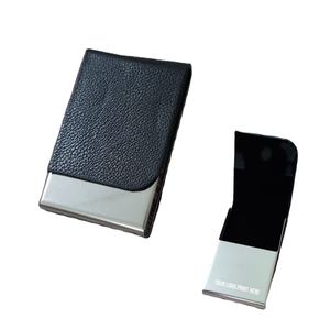 Estuche para tarjetas de visita de cuero PU negro ultrafino Cerradura magnética de acero inoxidable 20 tarjetas de nombre Tarjetero de bolsillo Delgado Tarjetas de crédito - Product Image 1