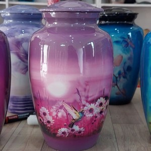 Large Capacity Aluminum Cremation Urn - Heavy Duty Metal Urn for Human Remains - Polished <b>Memorial</b> <b>Vase</b> with Screw Top Lid for - Product Image 1