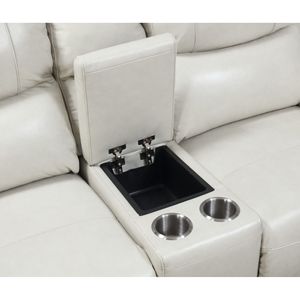 Poltrona reclinabile potente in pelle stile contemporaneo con portabicchieri di ricarica USB per Console di archiviazione nascosta Comfort - Product Image 6