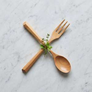 Ensemble de service à salade en bois écologique au design moderne et luxueux avec fourchette et cuillère polies miroir pour les dîners festifs - Product Image 4
