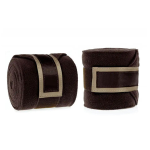 Vendas para Patas de Caballo de Microfibra Marrón con Cierre de Velcro, Vendajes Equinos para Entrenamiento y Uso en Establos - Product Image 1