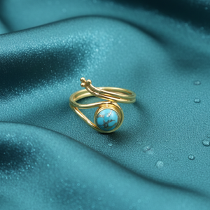 Multi Copper Blue Copper Turquoise 925 Silver <b>Ring</b> Gold Plated Handmade Boho Gemstone <b>Open</b> <b>Ring</b> Women Fashion Jewelry Gift Her - Product Image 4