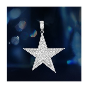 Moissanite Star Diamond <b>Pendant</b> in 925 Sterling <b>Silver</b> Hip Hop Fashion Jewelry <b>Pendant</b> <b>for</b> <b>Men</b> and Women Suitable <b>for</b> Parties - Product Image 5