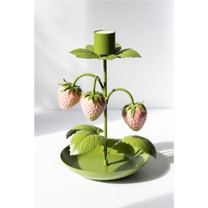 Wholesale Iron Strawberry T-<b>Light</b> Candle Holder Luxury Metal <b>Pillar</b> Candlestick Stand Unique Garden Wedding Table Decoration - Product Image 2