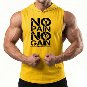 Custom Men's Sleeveless Hoodie Customizable Graphic Print Casual Wear Tank Top Workout Muscle Tee Gym <b>Vest</b> Wholesale Tank Tops - Product Image 6