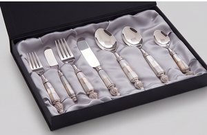 Ensemble de couverts élégants avec manches en nacre, couverts en acier inoxydable pour mariage, vaisselle de table - Product Image 6