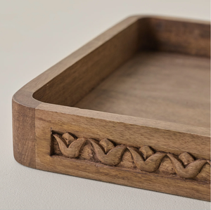 Plateau en bois fait main, plateau en bois de luxe, plateau en bois pour la décoration de la maison, plateau de présentation en bois, plateau de service pour le petit-déjeuner, plateau rectangulaire en bois - Product Image 6