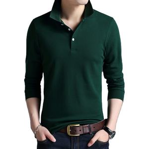 Polo exclusivo de manga larga, camisa de Color sólido, diseño informal, logotipo personalizado, precio prémium barato, venta al por mayor, calidad de exportación OEM - Product Image 1