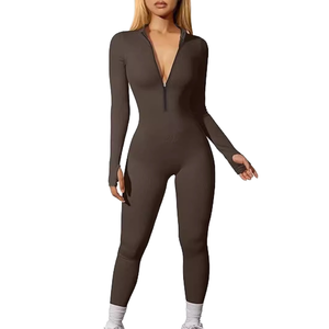 2026 New One Piece Yoga Bodysuit Long Sleeve Gym Sports Suit for Push-<b>Ups</b> Fitness Workout Sports Jumpsuit - Product Image 2