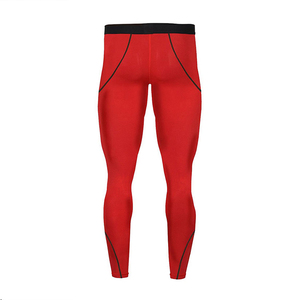 Men's Red Full Length Compression <b>Pants</b> Quick Dry Sporty Fit Elastic Waist Lightweight <b>Spandex</b> Polyester - Product Image 4