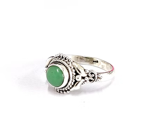 <b>925</b> <b>Silver</b> Natural Aventurine Gemstone Lightweight Unisex Statement <b>Ring</b> (3.9 Gram) Comfortable Fit - Product Image 2