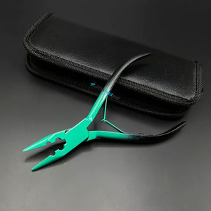 Pince à démonter les extensions capillaires professionnelle à deux trous, en acier inoxydable de qualité chirurgicale, écologique, bicolore, personnalisable avec votre marque - Product Image 1