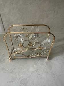 Porta Servilletas Metálico Plateado con Diseño Decorativo, Bandeja para Guardar Servilletas para la Encimera de la Cocina y la Mesa de Comedor - Product Image 2