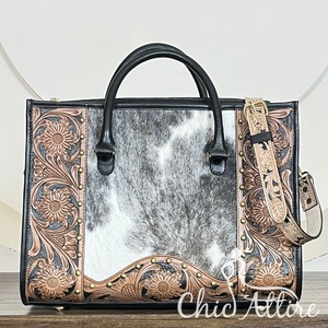 Sac à main en cuir de vachette véritable, forme cœur, décoré de fleurs, fabriqué à la main, pour femmes, sac de voyage, Super September Factory. - Product Image 1