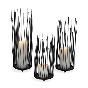 Modern Black Metal Heat Resistant Durable Eco-Friendly <b>Candle</b> Holder Set 3 Unique <b>Candle</b> Jars Home & Wedding Decor <b>Cheap</b> Prices - Product Image 5