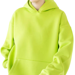 เสื้อสเวตเชิ้ตคอกลมโอเวอร์ไซส์สำหรับผู้หญิง สีพื้น แขนยาว ทรงหลวม ระบายอากาศได้ดี ผลิตจากผ้าถักโพลีเอสเตอร์/คอตตอนบุซับใน - Product Image 2