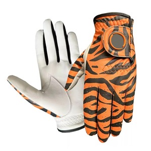 Gants de golf à imprimé tigre en cuir véritable pour droitier, antidérapants, avec fermeture auto-agrippante, gants de sport unisexes - Product Image 1