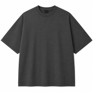 Camiseta Oversize Personalizada de Algodón Grueso Color Carbón, Proveedor de Camisetas Streetwear de Marca Privada - Product Image 1