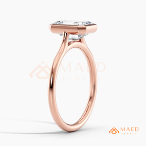 Luxury Emerald Cut Moissanite <b>Ring</b> for <b>Women</b> Rose Gold Bezel <b>Set</b> Engagement Jewelry Elegant Gift USA - Product Image 6