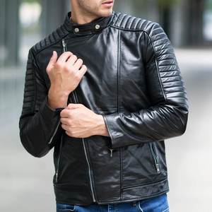 Veste noire personnalisée avec logo, très vendue, pour hommes, vestes en cuir vintage pour hommes, vestes de haute qualité, vestes d'hiver, style streetwear - Product Image 5