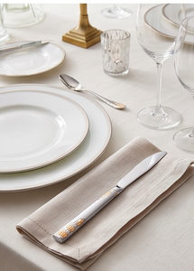 Juego de 2 cuchillos de mesa de acero inoxidable, color plateado, diseño moderno, aptos para lavavajillas, para bodas y uso doméstico. - Product Image 3
