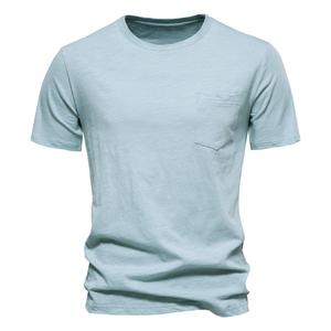 เสื้อยืดผู้ชายคุณภาพสูงทรงปกติ คอกลม สตรีทแวร์ รับผลิตแบบ OEM ODM เสื้อยืดผู้ชายปรับแต่งได้ ราคาขายส่ง - Product Image 2