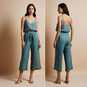 Vente en gros de hauts en lin 2025 pour un usage décontracté et formel, fabriqués en tissu de lin pur, hauts pour femmes au quotidien - Product Image 5